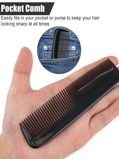 100 Pcs Bulk Hair Combs Set- Individually Wrapped Detangling Combs For Women & Men, Professional Styling Tools For Charity, Travel & Institutional Use (Black)