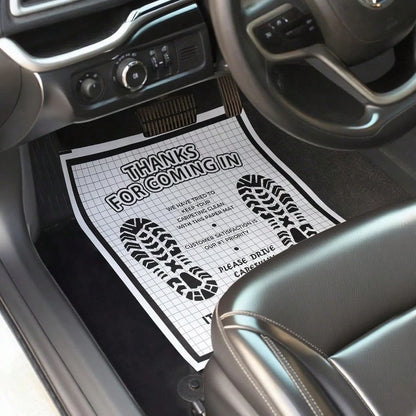 100 Pcs White Paper Floor Mats For Cars 16x20 Disposable Auto Floor Pads Made Of Kraft Paper Waterproof Thank You Car Mats For Car Detailing Dealership Automotive Supplies Gift