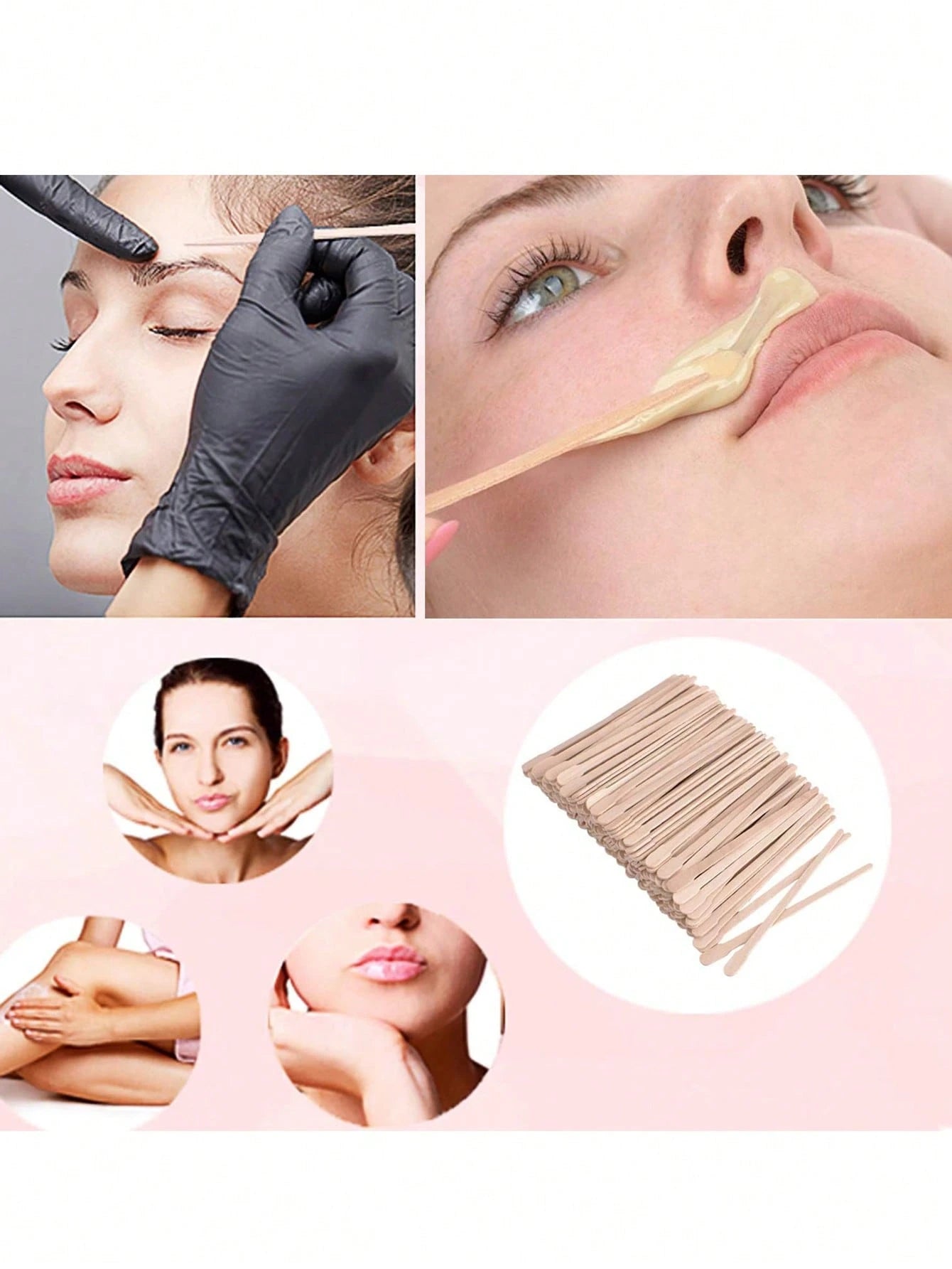 100 Pieces Wooden Wax Sticks- Body Eyebrow, Lip, Nose Small Waxing Applicator Sticks For Hair Removal And Smooth Skin Professional Spa And Home Use (Pack Of 100),Hair Products And Accessories For Ba