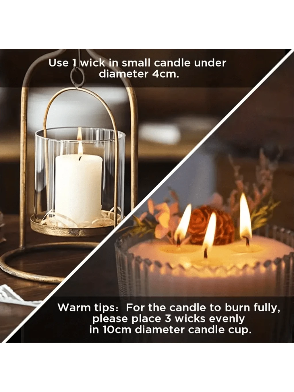 100pcs 15cm/6in Pre-Waxed Low Smoke Candle Wicks, Includes 5 Wick Holders And 60 Adhesive Dots, Suitable For Soy Wax And Beeswax, Adult Candle Making Kit