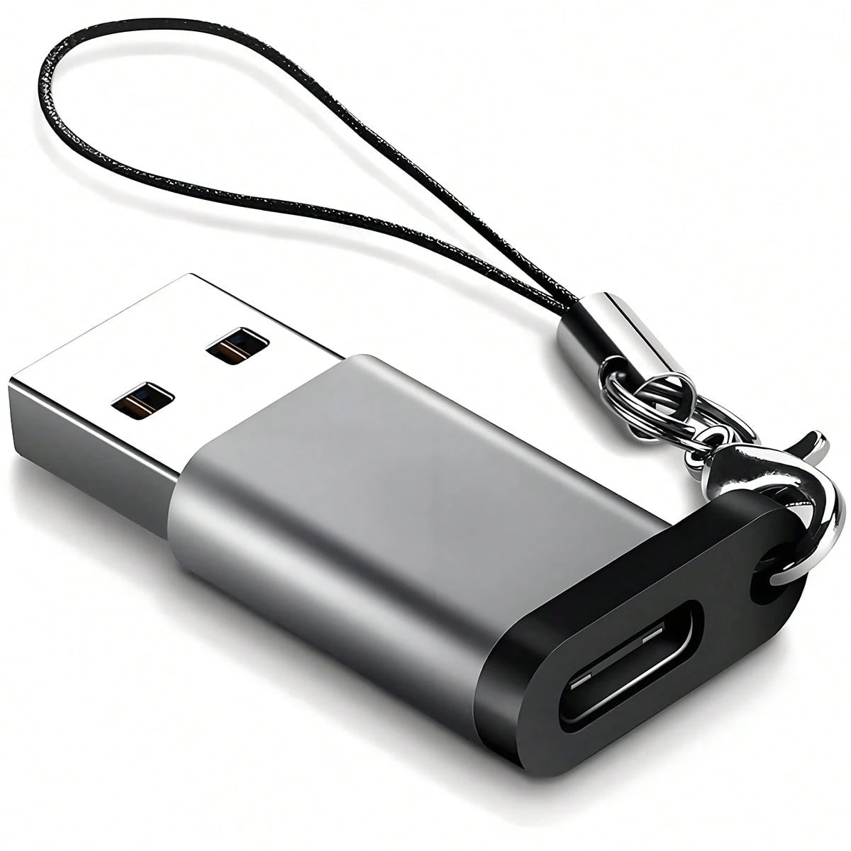 100pcs Black Lanyard Wrist Strap With Silver Open Ring, Multifunctional For Phone, USB, MP3, Keychain And DIY Projects