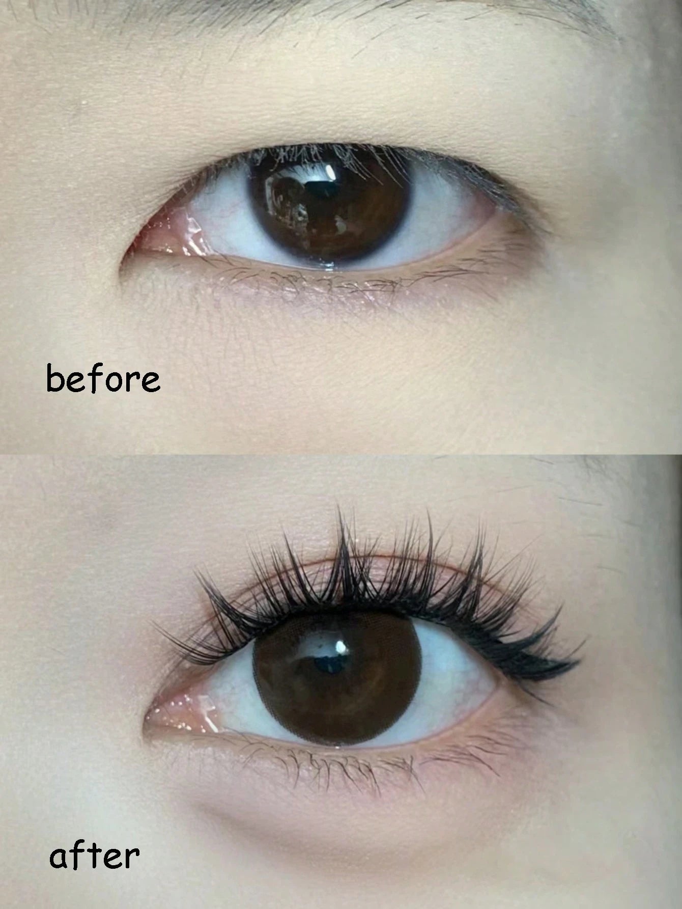 100pcs Natural Looking Soft Eyelashes Without Glue For Beginners, Cute Cartoon Pet Eyelashes Three-Part Segmented C-Curl False Eyelasheslash Clusters,Eyelash Clusters,Individual Eyelashes,Lashes,Fake