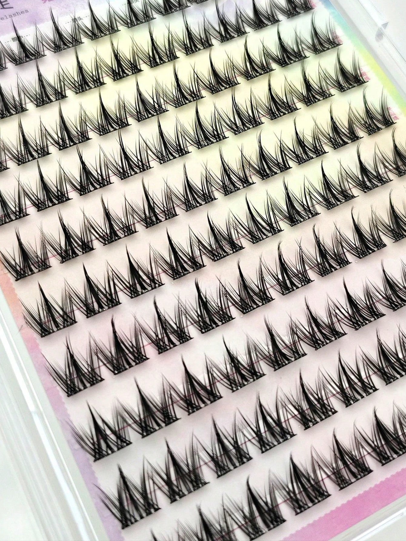 100pcs Natural Looking Soft Eyelashes Without Glue For Beginners, Cute Cartoon Pet Eyelashes Three-Part Segmented C-Curl False Eyelasheslash Clusters,Eyelash Clusters,Individual Eyelashes,Lashes,Fake