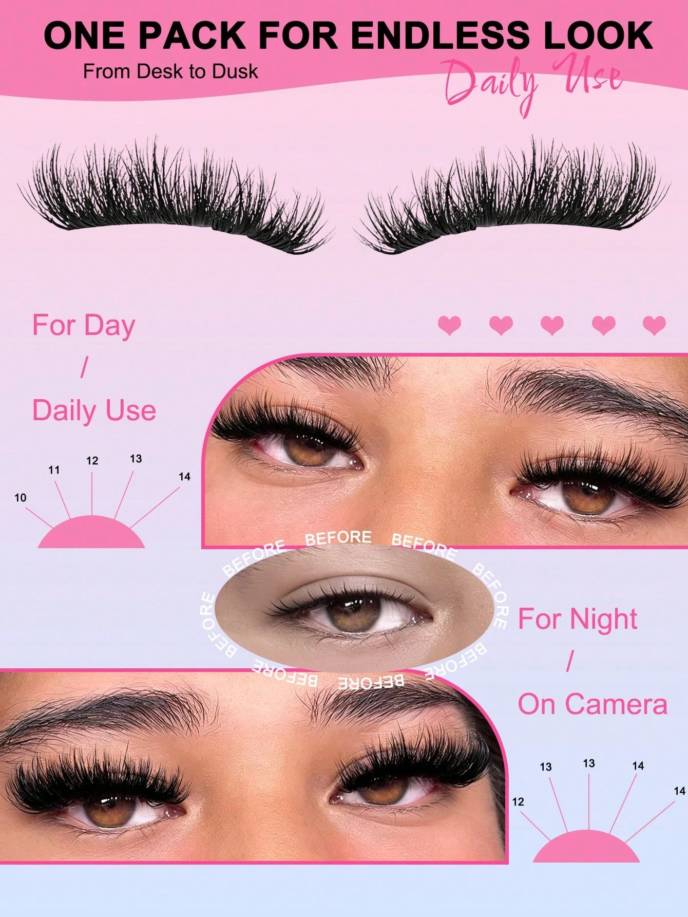 100pcs Self-Adhesive False Eyelash Clusters, 10-14mm Fluffy Cat Eye Effect Segmented False Eyelashes, Glue-Free Single Fluffy False Eyelashes, Self-Adhesive DIY False Eyelash Extensions, Glue-Free Rem