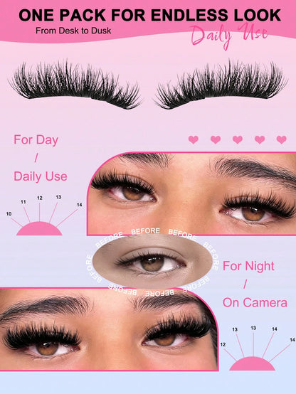 100pcs Self-Adhesive False Eyelash Clusters, 10-14mm Fluffy Cat Eye Effect Segmented False Eyelashes, Glue-Free Single Fluffy False Eyelashes, Self-Adhesive DIY False Eyelash Extensions, Glue-Free Rem