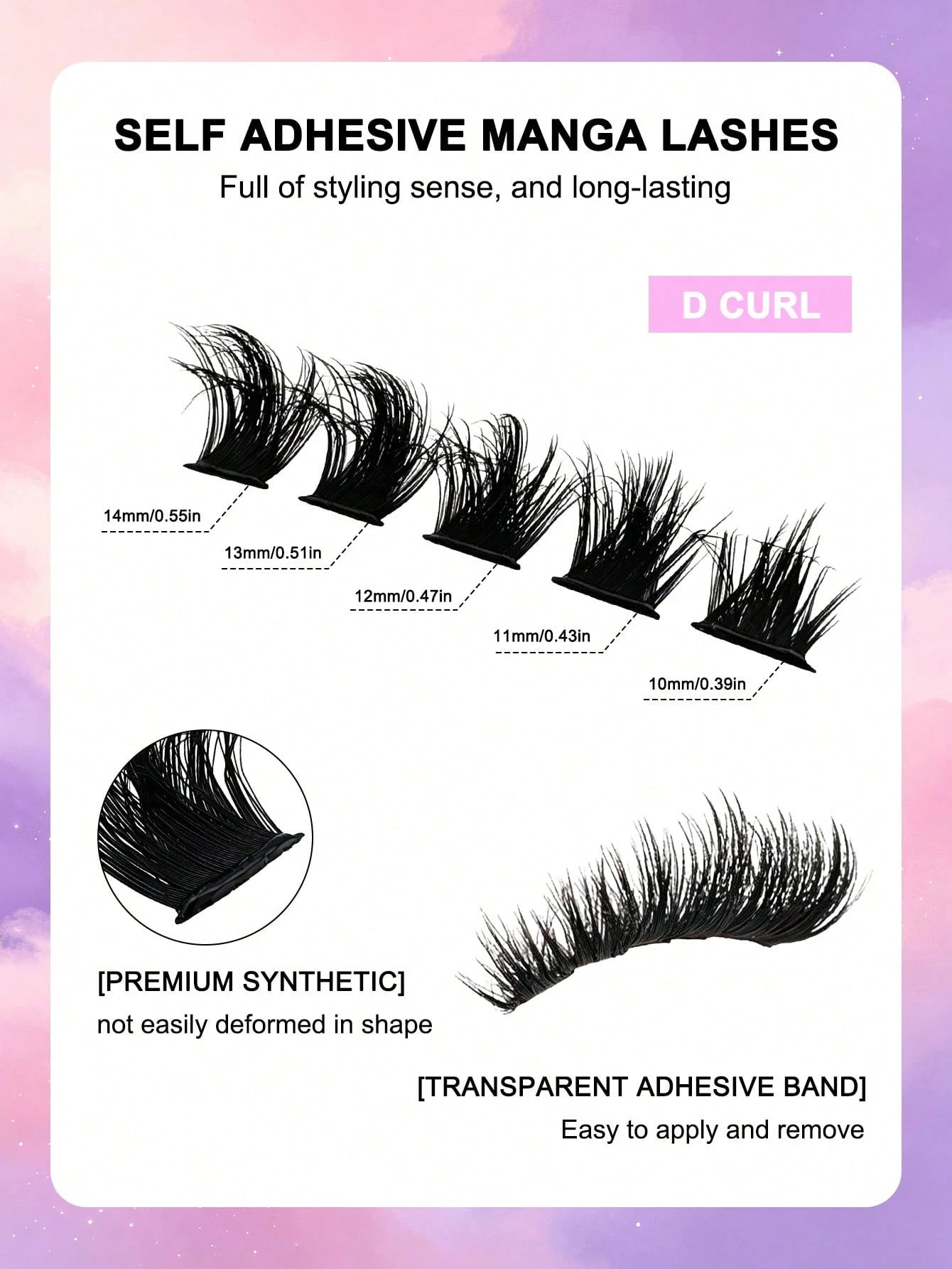 100pcs Self-Adhesive False Eyelash Clusters, 10-14mm Fluffy Cat Eye Effect Segmented False Eyelashes, Glue-Free Single Fluffy False Eyelashes, Self-Adhesive DIY False Eyelash Extensions, Glue-Free Rem