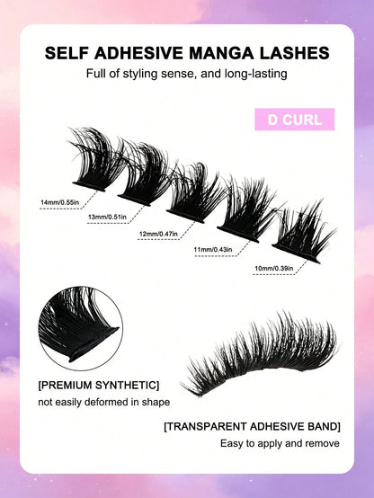 100pcs Self-Adhesive False Eyelash Clusters, 10-14mm Fluffy Cat Eye Effect Segmented False Eyelashes, Glue-Free Single Fluffy False Eyelashes, Self-Adhesive DIY False Eyelash Extensions, Glue-Free Rem