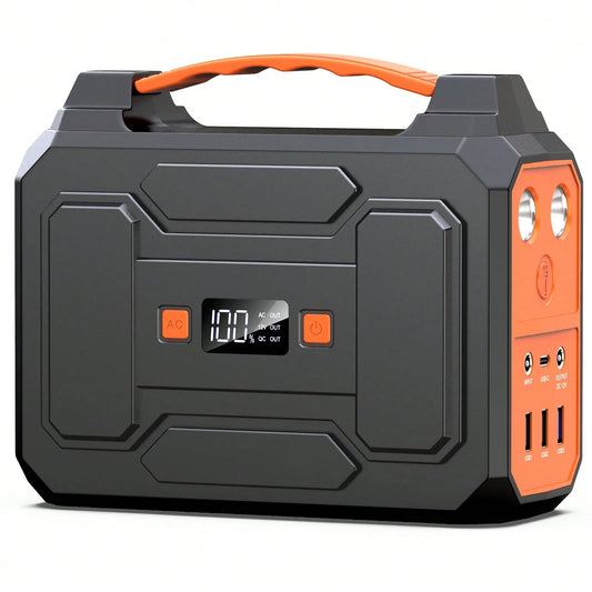100W 146Wh Portable Power Station Solar Generator Battery Pack Fast Charging With Multiple Outlets LED Flashlight For Outdoor Camping, Road Trip, Hiking, Fishing, RV Trip, Emergency Power, Festival Gi
