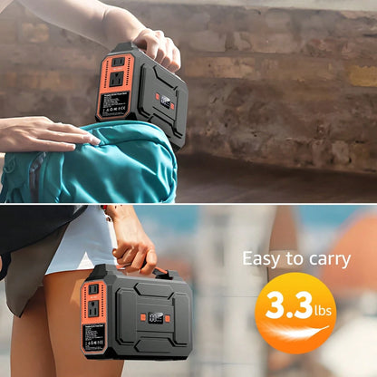 100W 146Wh Portable Power Station Solar Generator Battery Pack Fast Charging With Multiple Outlets LED Flashlight For Outdoor Camping, Road Trip, Hiking, Fishing, RV Trip, Emergency Power, Festival Gi