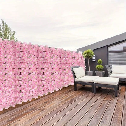 100x50cm Elegant Artificial Ivy Privacy Screen- Decorated With Pink Wisteria And Green Leaves, Ideal For Outdoor Garden, Patio, Balcony, Perfect For Weddings, Engagements, Mother's Day And More, Also