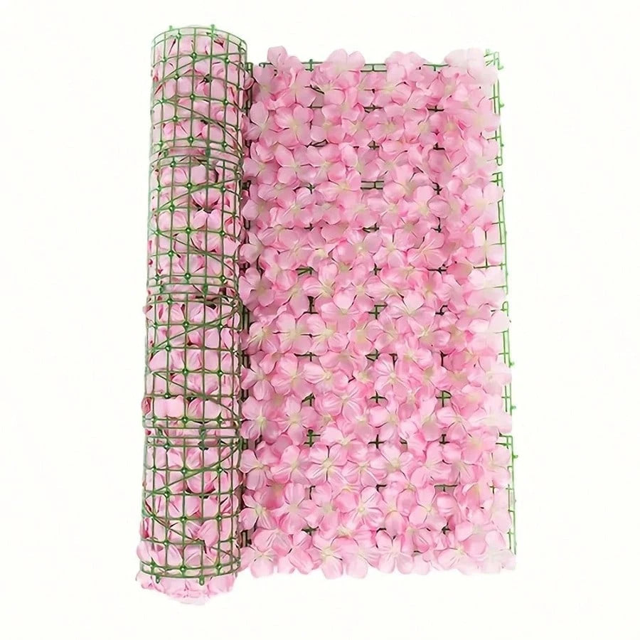 100x50cm Elegant Artificial Ivy Privacy Screen- Decorated With Pink Wisteria And Green Leaves, Ideal For Outdoor Garden, Patio, Balcony, Perfect For Weddings, Engagements, Mother's Day And More, Also