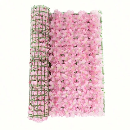 100x50cm Elegant Artificial Ivy Privacy Screen- Decorated With Pink Wisteria And Green Leaves, Ideal For Outdoor Garden, Patio, Balcony, Perfect For Weddings, Engagements, Mother's Day And More, Also
