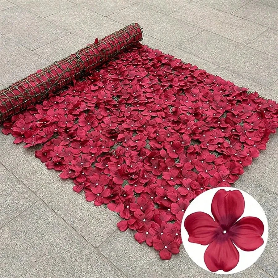 100x50cm Elegant Artificial Ivy Privacy Screen- Decorated With Pink Wisteria And Green Leaves, Ideal For Outdoor Garden, Patio, Balcony, Perfect For Weddings, Engagements, Mother's Day And More, Also