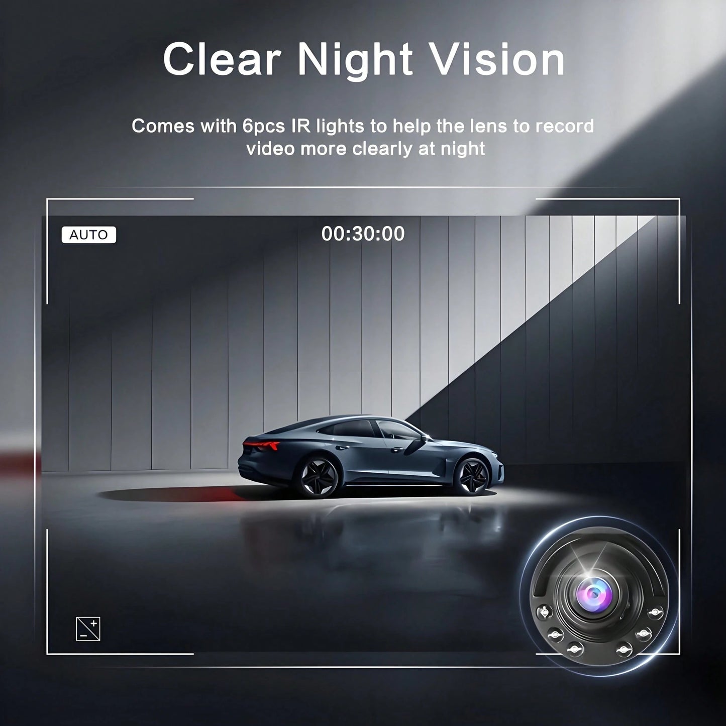 1080P Dual Lens Dash Cam Front And Rear, Night Vision, 64GB Loop Recording, Wide Angle, 3.16" IPS Screen, 24HR Parking Monitor, WDR, G-Sensor, Motion Detection