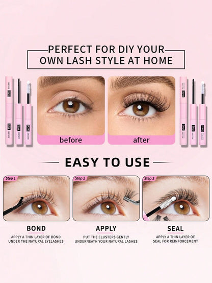 10ml Eyelash Glue And Sealant, 5ml Remover, Tweezers, Suitable For False Eyelashes, Fine And Long-Lasting Waterproof, All-Day Wear, 2-In-1 Eyelash Glue And Sealant, Suitable For DIY Eyelash Extension