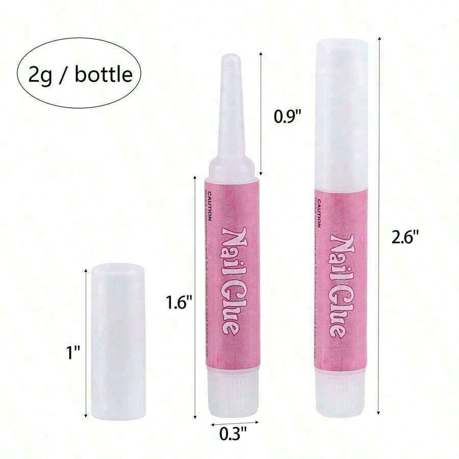10pc Nail Glue, Super Strong Nail Glue For Acrylic Nails Long Lasting Professional Nail Tip Glue For Press On Nails Bond For Acrylic Nails Adhesive Nail Glue For False Nail Tips 2g/0.07OZ/PCS
