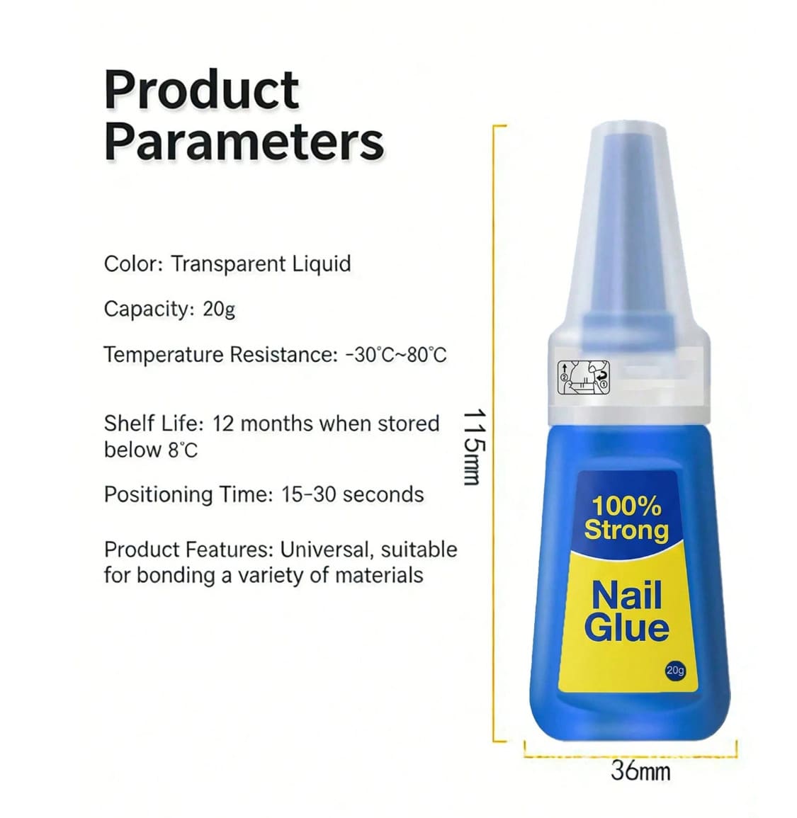 10pcs 401 Nail Glue 20g, Strong Hold Quick Dry Nail Adhesive For Press On Nails, Acrylic Nails, False Nails, Nail Tips & DIY Nail Art Repair, Clear Long Lasting Manicure Glue