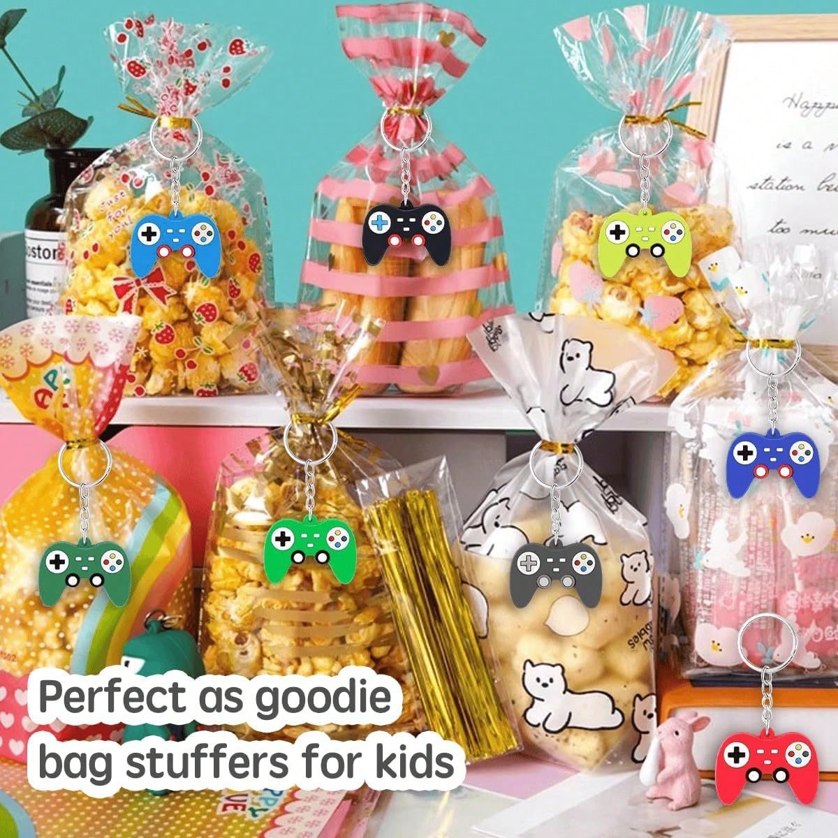 10pcs/5pcs/1pc-Gamepad Party Favors, Game Controller Keychain, Birthday Party Supplies Pendant Decorations, Baby Boy Girl Gifts Keepsake Rewards Gift Bag Filler, 6 Colors,Video Game Controller Handle