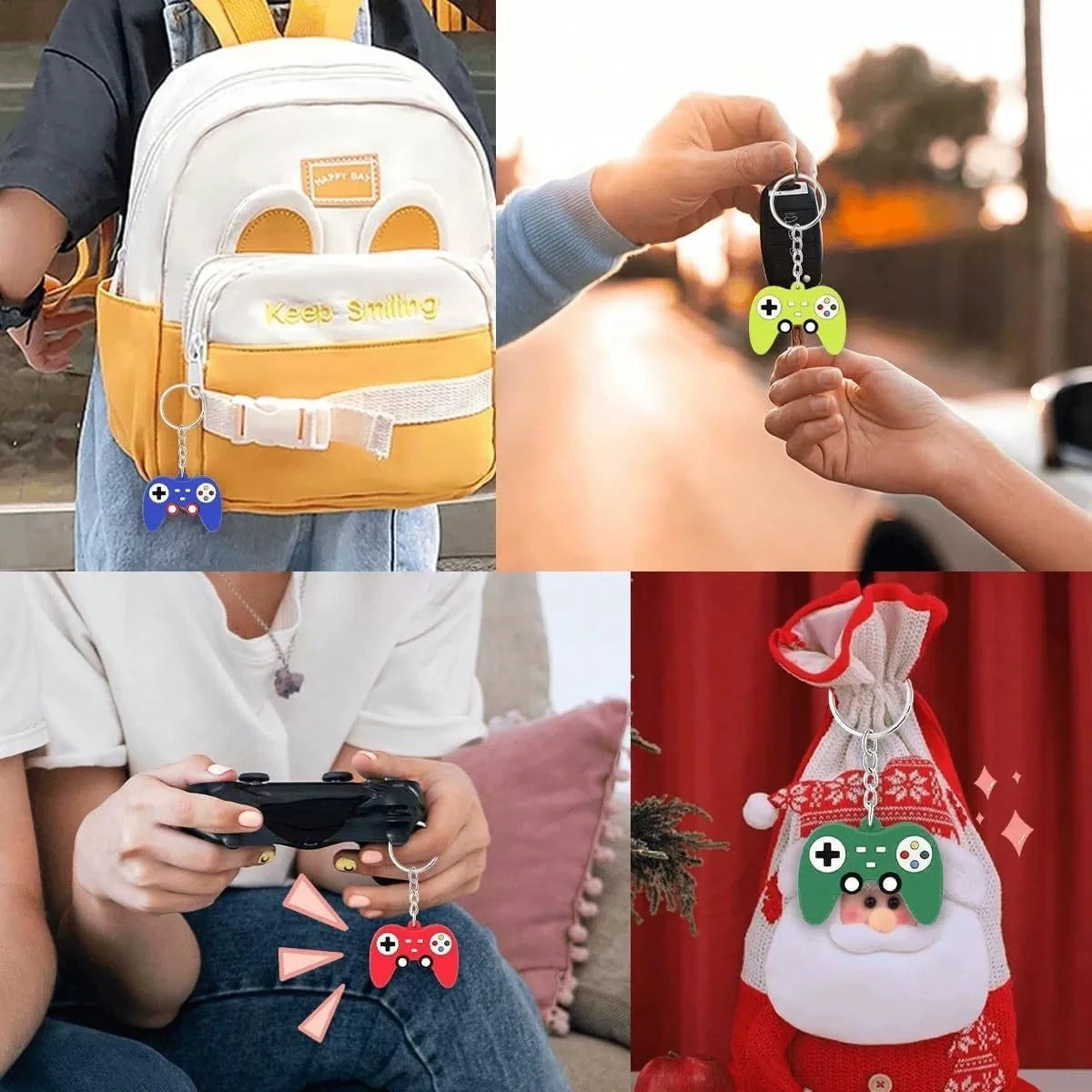 10pcs/5pcs/1pc-Gamepad Party Favors, Game Controller Keychain, Birthday Party Supplies Pendant Decorations, Baby Boy Girl Gifts Keepsake Rewards Gift Bag Filler, 6 Colors,Video Game Controller Handle