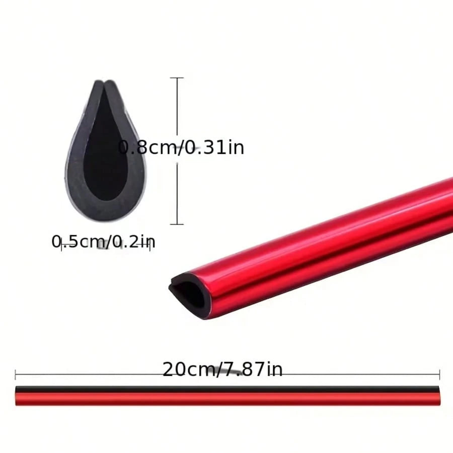 10pcs 7.87inch Car Air Conditioner Decoration Strip For Vent Outlet, U Shape Plated PVC Color Shiny Car Decorative Strips, Styling Car Door Edge Corner Protector, Durable And Fashionable Design To Enh