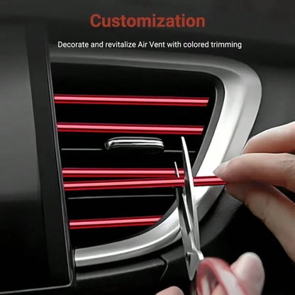 10pcs 7.87inch Car Air Conditioner Decoration Strip For Vent Outlet, U Shape Plated PVC Color Shiny Car Decorative Strips, Styling Car Door Edge Corner Protector, Durable And Fashionable Design To Enh