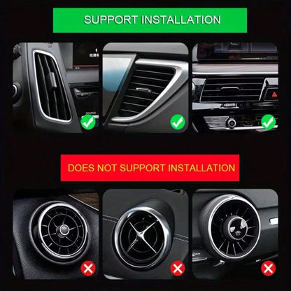 10pcs 7.87inch Car Air Conditioner Decoration Strip For Vent Outlet, U Shape Plated PVC Color Shiny Car Decorative Strips, Styling Car Door Edge Corner Protector, Durable And Fashionable Design To Enh