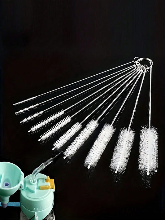 10pcs Assorted Styles/Stretchable Straw Brushes For Baby Bottles & Cup, Children Water Bottle Tube Cleaning Brushes- Excluding Bottles/Cups