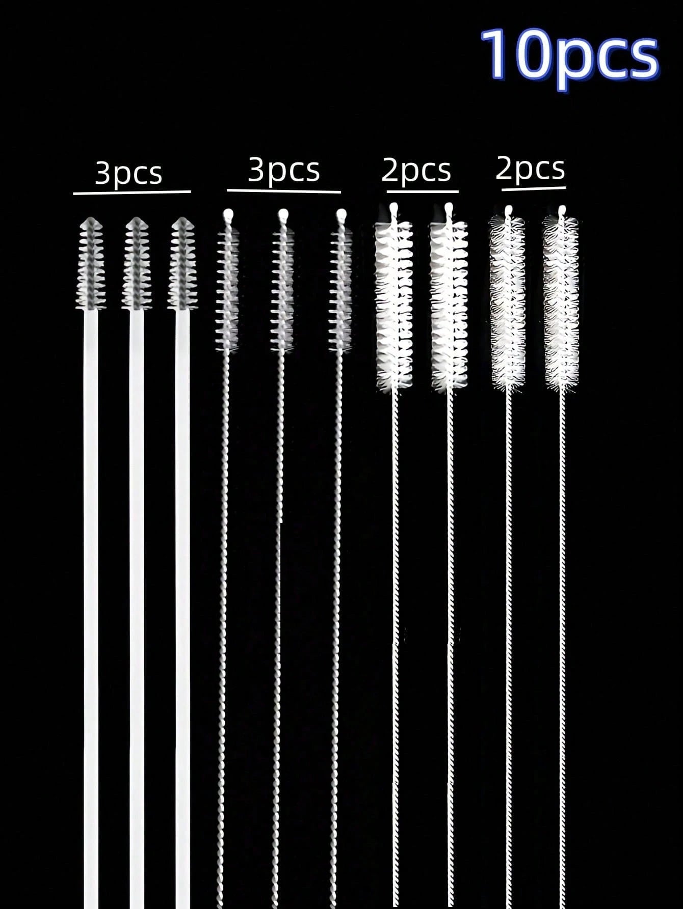 10pcs Assorted Styles/Stretchable Straw Brushes For Baby Bottles & Cup, Children Water Bottle Tube Cleaning Brushes- Excluding Bottles/Cups