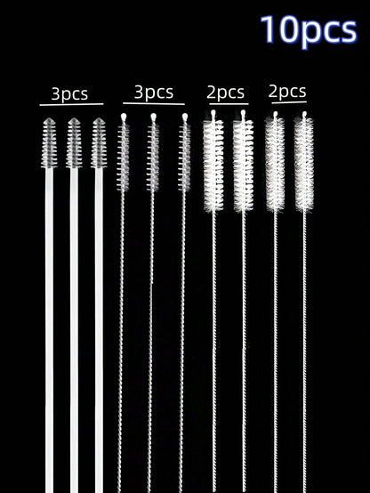 10pcs Assorted Styles/Stretchable Straw Brushes For Baby Bottles & Cup, Children Water Bottle Tube Cleaning Brushes- Excluding Bottles/Cups