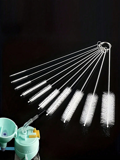 10pcs Assorted Styles/Stretchable Straw Brushes For Baby Bottles & Cup, Children Water Bottle Tube Cleaning Brushes- Excluding Bottles/Cups