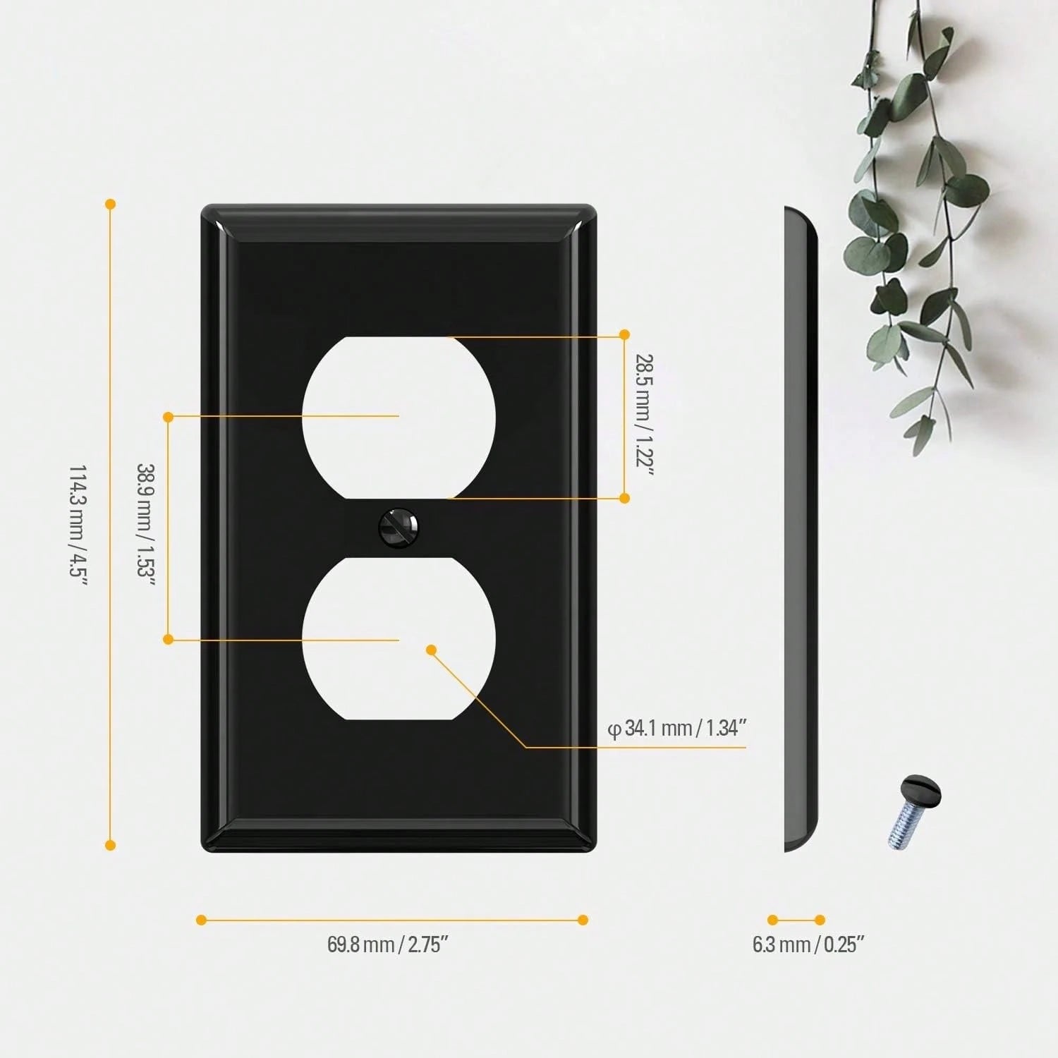 10pcs Duplex Power Outlet Wall Plates, 1-Gang Standard Size Wall Panels, Power Outlet Covers, Wall Socket Covers, With Color-Matched Screws