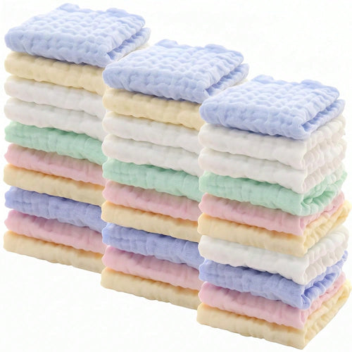 10pcs Muslin Washcloths- Soft Face Cloths For Newborn, Absorbent Bath Face Towels, Wipes, Burp Cloths, Baby Registry As Shower.