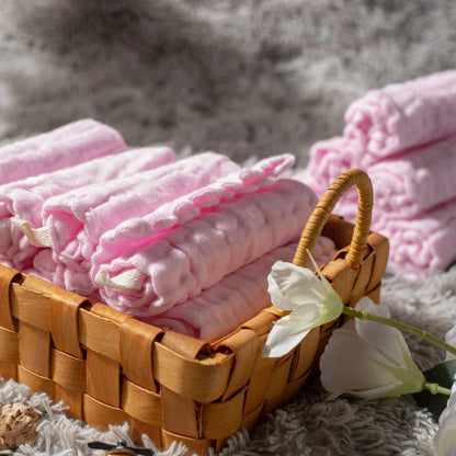 10pcs Muslin Washcloths- Soft Face Cloths For Newborn, Absorbent Bath Face Towels, Wipes, Burp Cloths, Baby Registry As Shower.