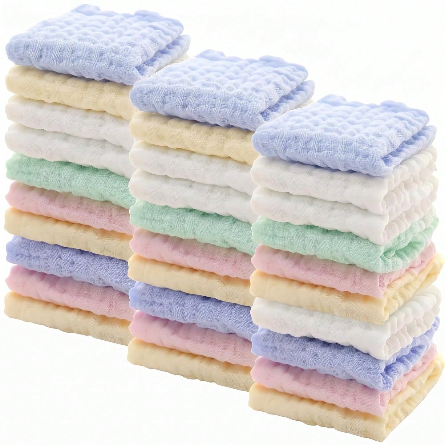 10pcs Muslin Washcloths- Soft Face Cloths For Newborn, Absorbent Bath Face Towels, Wipes, Burp Cloths, Baby Registry As Shower.