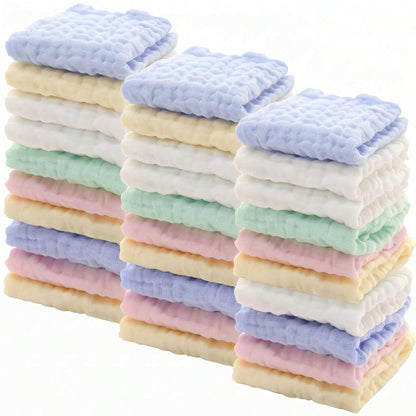 10pcs Muslin Washcloths- Soft Face Cloths For Newborn, Absorbent Bath Face Towels, Wipes, Burp Cloths, Baby Registry As Shower.