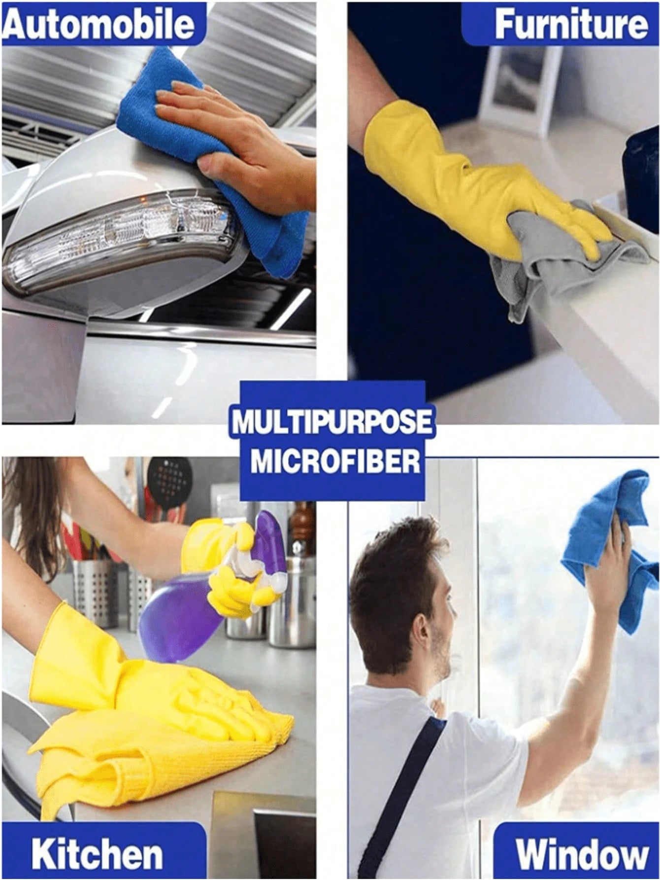 10pcs/Pack Super Soft Microfiber Cleaning Cloths, 25*25cm/30*30cm Random Colors, Absorbent Cleaning Rags For Kitchen, Glass, Home Use- Kitchen, Bathroom, Household