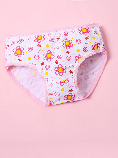 10pcs/Pack Young Girl Panties With Cute Ditsy Floral, Heart Design, Comfortable Briefs & Shorts For Toddlers & Children