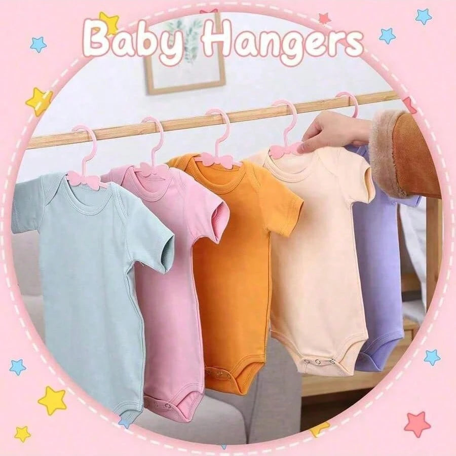 10pcs Plastic Baby Hangers With Bow, Non-Slip, Suitable For Newborn/Infant Clothing Storage, Ultra-Thin, Baby Shower Gift