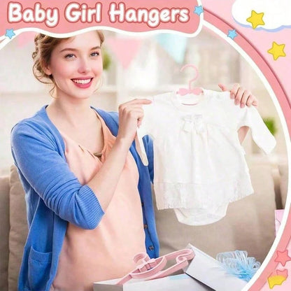 10pcs Plastic Baby Hangers With Bow, Non-Slip, Suitable For Newborn/Infant Clothing Storage, Ultra-Thin, Baby Shower Gift