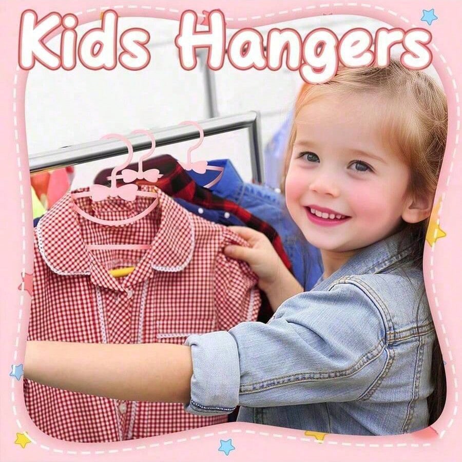 10pcs Plastic Baby Hangers With Bow, Non-Slip, Suitable For Newborn/Infant Clothing Storage, Ultra-Thin, Baby Shower Gift