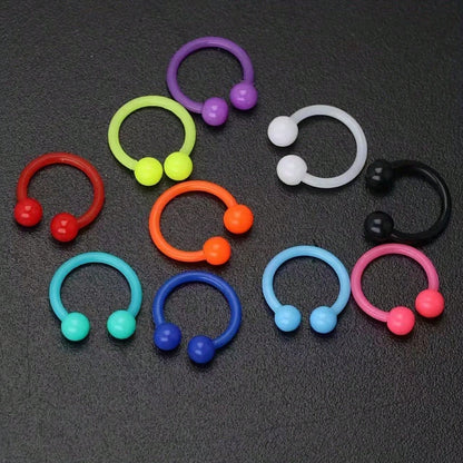 10pcs Random Color Set: Nose Ring, Nose Stud, C-Shaped Nose Ring, Eyebrow Stud, Cartilage Stud, Body Piercing Jewelry, Women's Birthday Gift