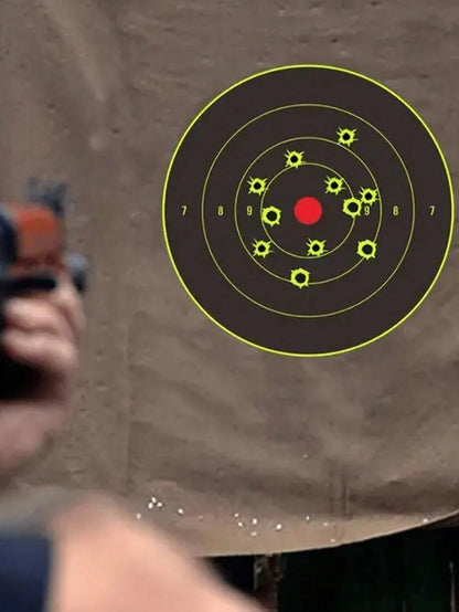 10pcs Shooting Target Paster Self Adhesive Reactivity Aim Hunt Training Target Papers Stickers Training Hunting Accessories- 8 Inches For Shooting Practice, Tactical Gear, And Hunting