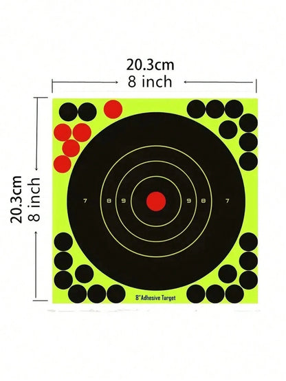 10pcs Shooting Target Paster Self Adhesive Reactivity Aim Hunt Training Target Papers Stickers Training Hunting Accessories- 8 Inches For Shooting Practice, Tactical Gear, And Hunting