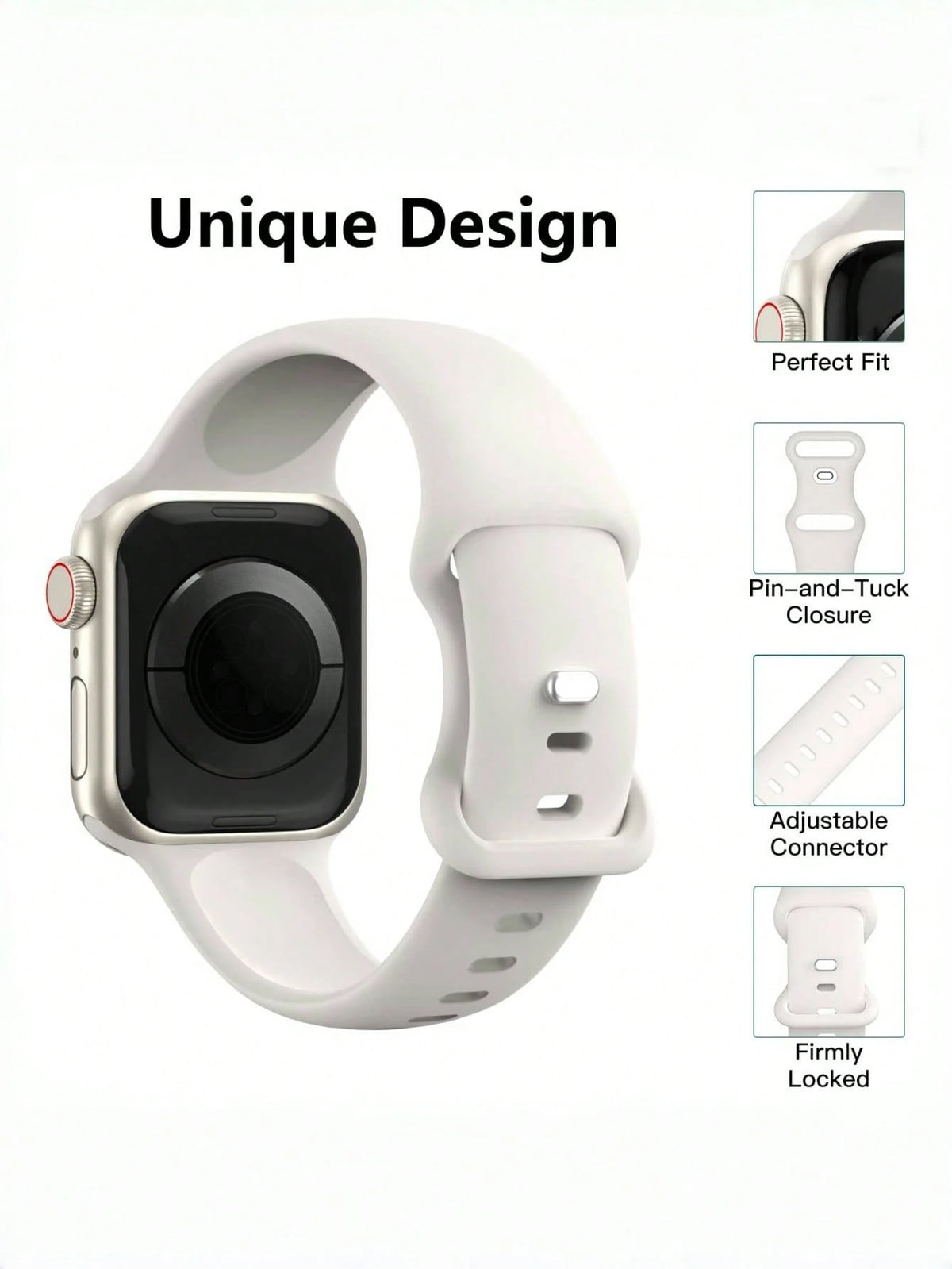 10pcs Soft Silicone Sports Watch Bands For Apple Watch 38mm 40mm 41mm 42mm 44mm 45mm 46mm 49mm, Compatible With Series 10 SE 9 8 7 6 5 4 3 Ultra, Unisex Fashion Fitness Essential Gift Set