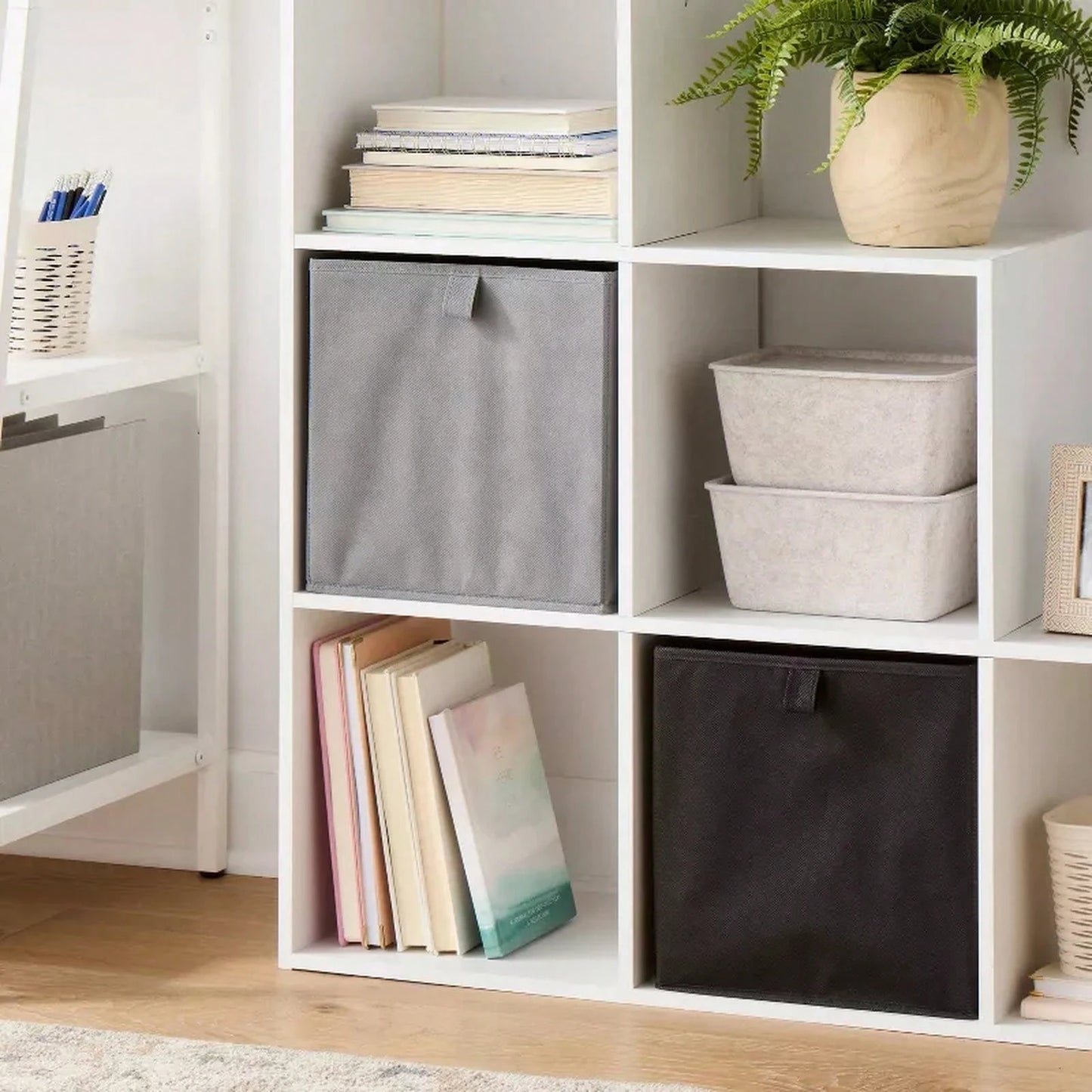 11" Fabric Bin Decorative Multi‑Pattern Square Cloth Storage Baskets For Closet Bedroom,Foldable Fabric Organizer Cubes For Kids Toys And Nursery Supplies,Space‑Saving Fabric Storage Bins For Shelving