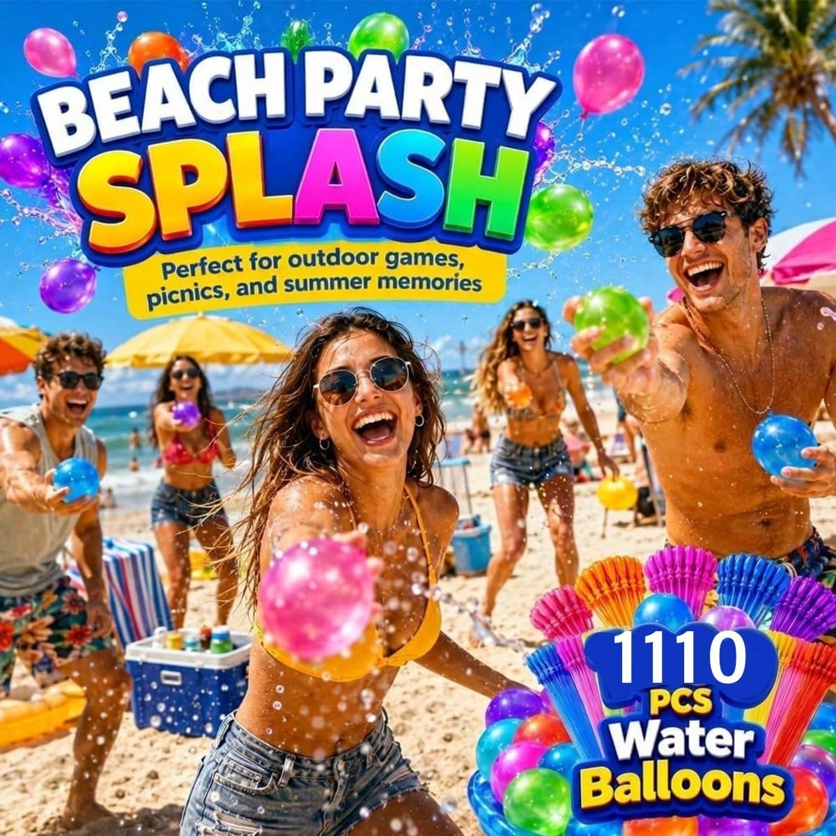 111/1110pcs Water Balloons Quick Fill – 1000PCS Refill Kit, Fast Fill & Self-Sealing Water Bombs For Kids & Adults, Outdoor Summer Games, Pool, Party & Backyard Fun