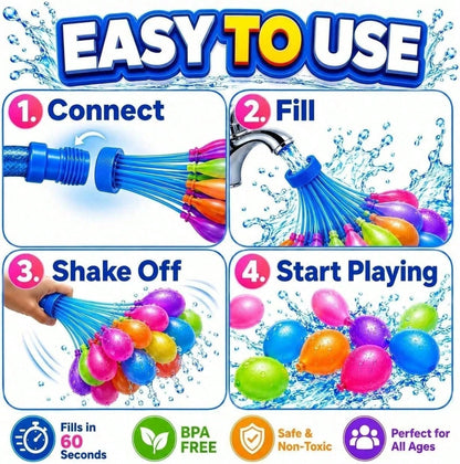 111/1110pcs Water Balloons Quick Fill – 1000PCS Refill Kit, Fast Fill & Self-Sealing Water Bombs For Kids & Adults, Outdoor Summer Games, Pool, Party & Backyard Fun