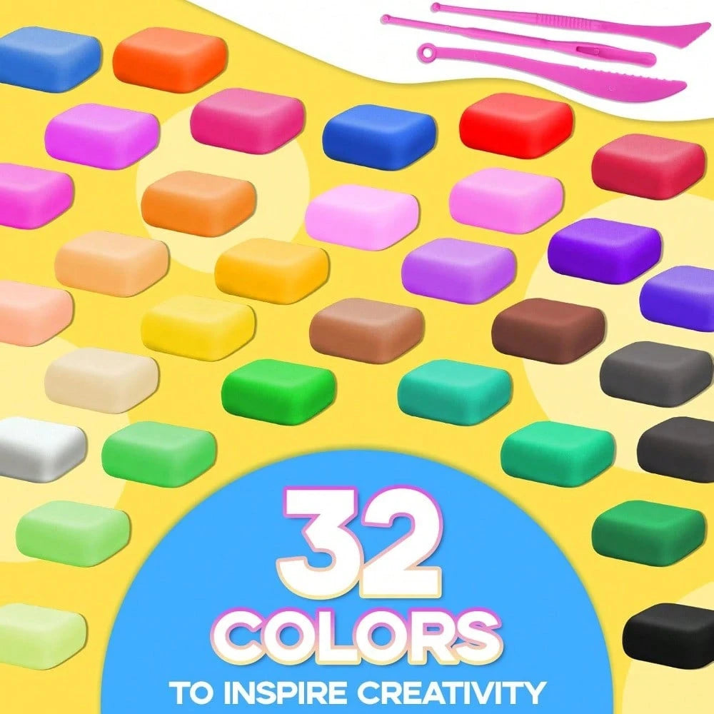 12/24/36 Colors Air Dry Clay Modeling Kit With 3 Sculpting Tools, DIY Magic Toy Gift For Boys Girls Kids, Air Dry Clay (Random Color Clay + Tools), Polymer Clay, Clay, Air Dry Clay, Slime, Christmas G