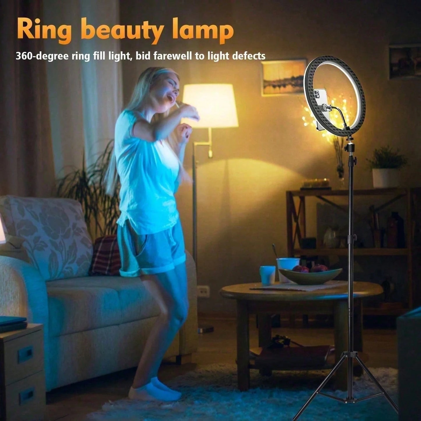 12" Ring Light With 63" Tripod & Phone Holder- Dimmable LED Selfie Light For Makeup, Zoom, Live Streaming & Photography-, Cyber Monday & Christmas Gift, Adjustable Brightness, Stable Base, Content C