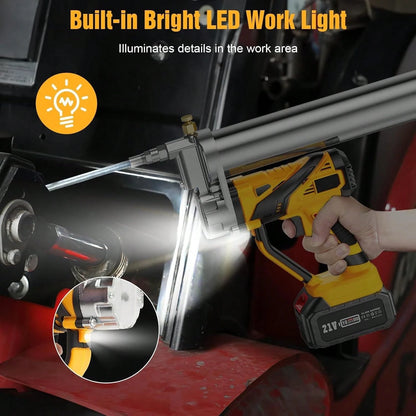 12000 PSI Rechargeable Cordless Grease Gun Kit- 2*4000mAh Batteries, Variable Speed Trigger & LED Lights